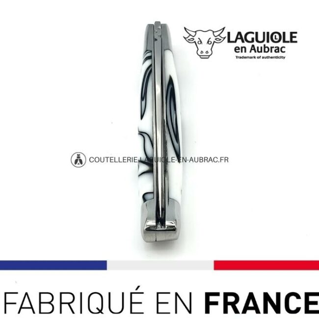 couteau laguiole manche guimauve blanc (acrylique)