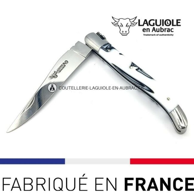 couteau laguiole manche guimauve blanc (acrylique)