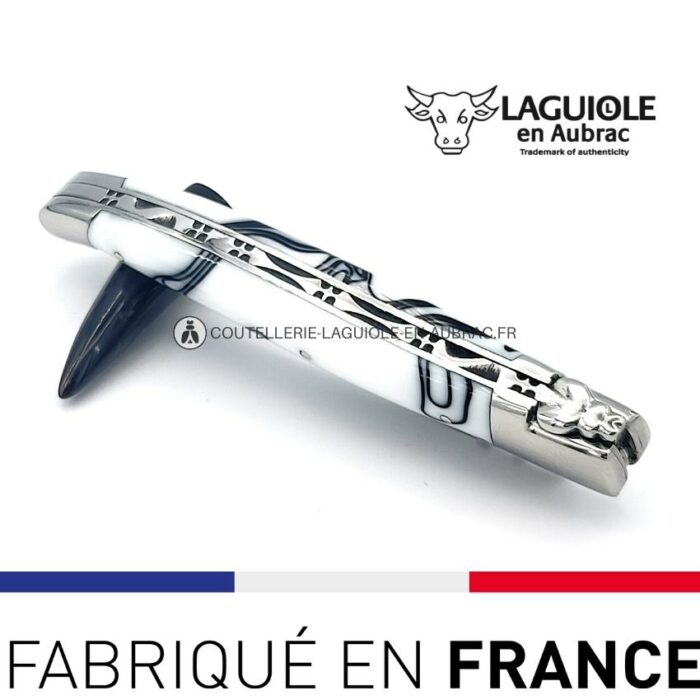 couteau laguiole manche guimauve blanc (acrylique)