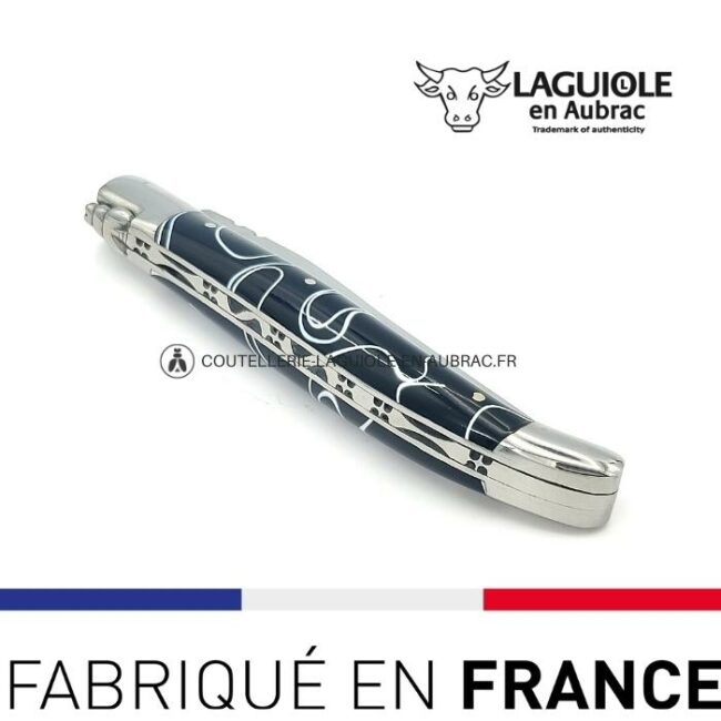 couteau laguiole manche guimauve noir (acrylique)