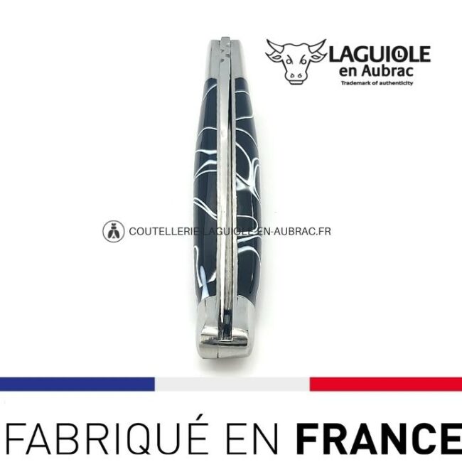 couteau laguiole manche guimauve noir (acrylique)