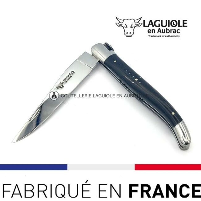 couteau laguiole mouche prestige franc maçon manche en ebène