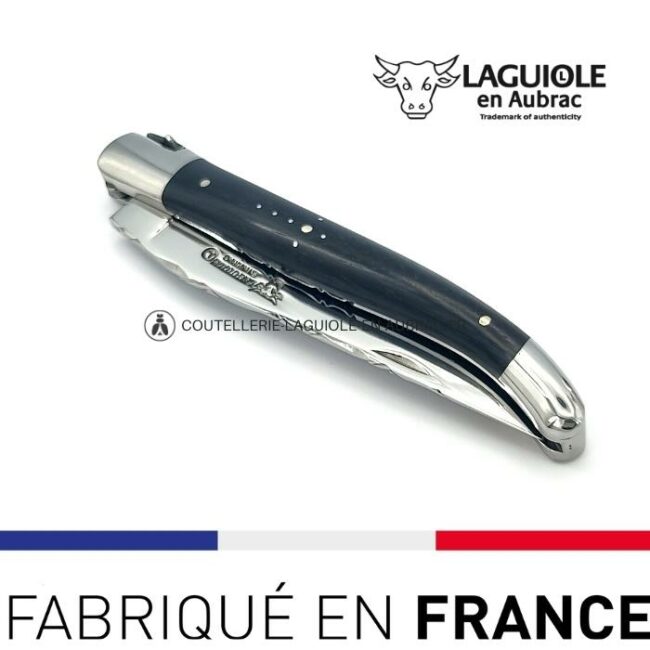 couteau laguiole mouche prestige franc maçon manche en ebène