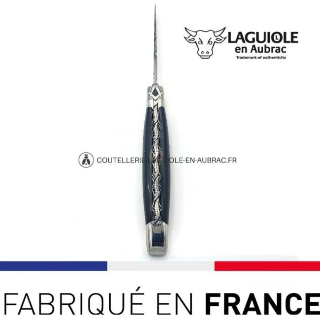 couteau laguiole mouche prestige franc maçon manche en ebène