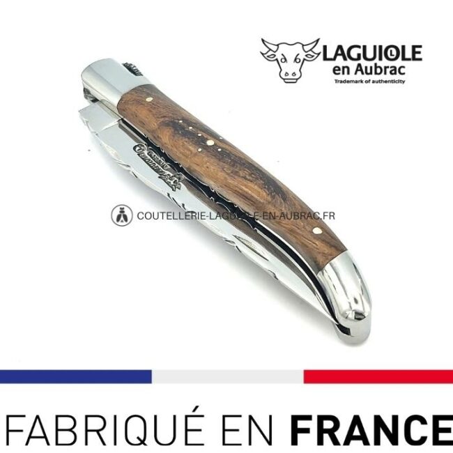 couteau laguiole mouche prestige grappe de raisin manche en cep de vigne