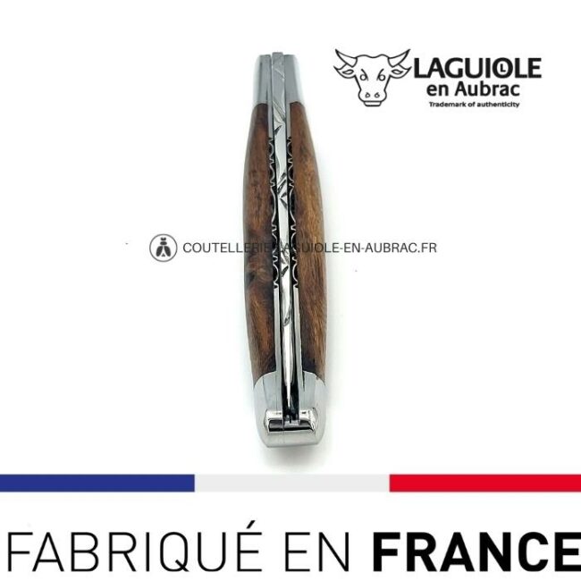 couteau laguiole mouche prestige grappe de raisin manche en cep de vigne