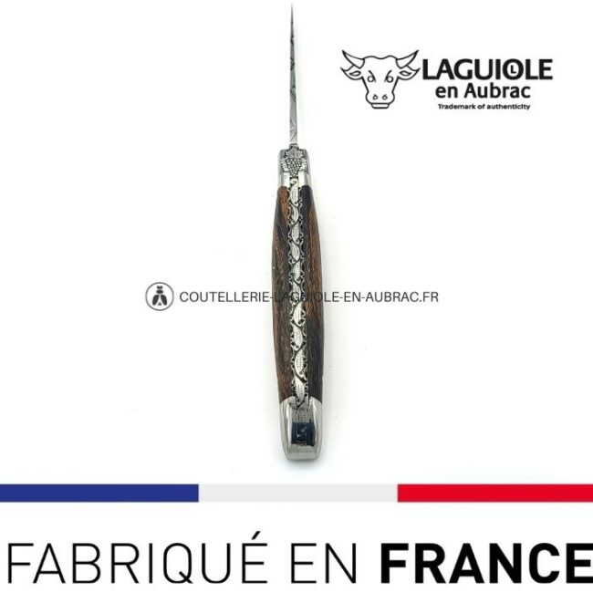 couteau laguiole mouche prestige grappe de raisin manche en cep de vigne