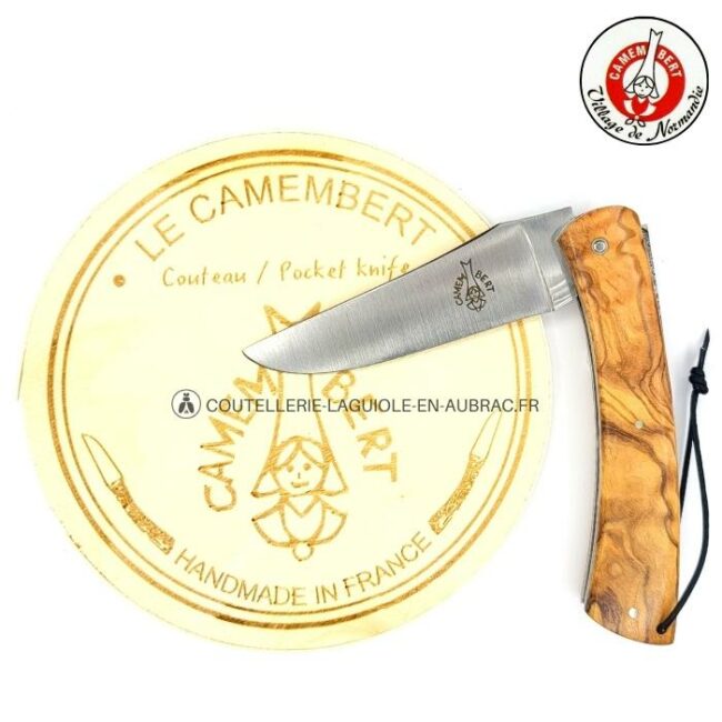 couteau camembert manche en olivier