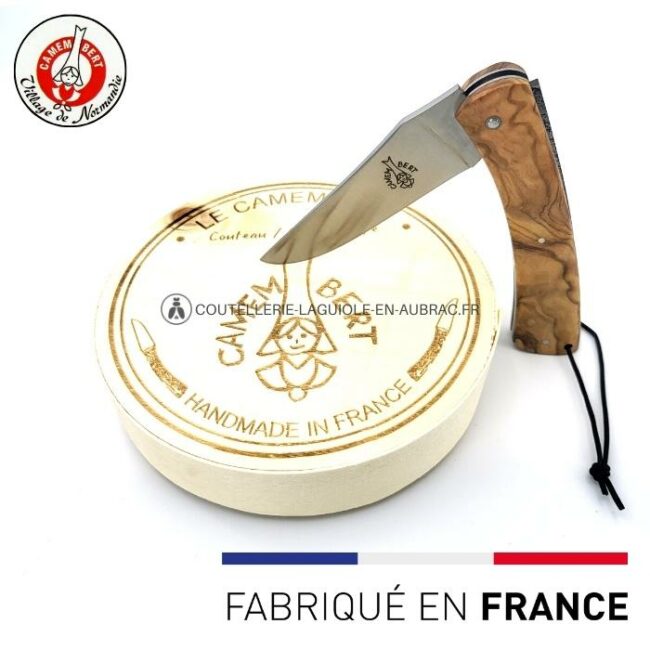 couteau camembert manche en olivier