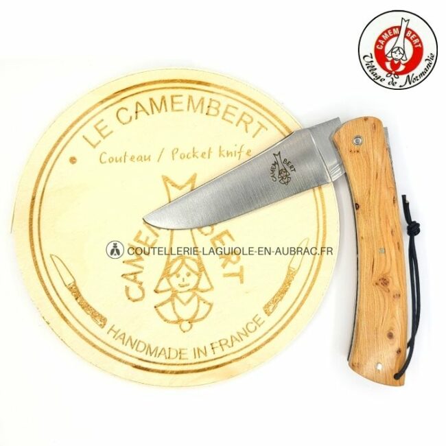couteau camembert manche en genévrier