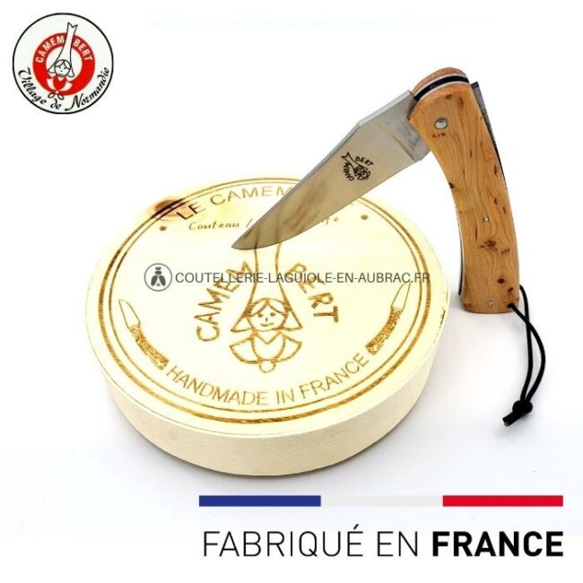 couteau camembert manche en genévrier