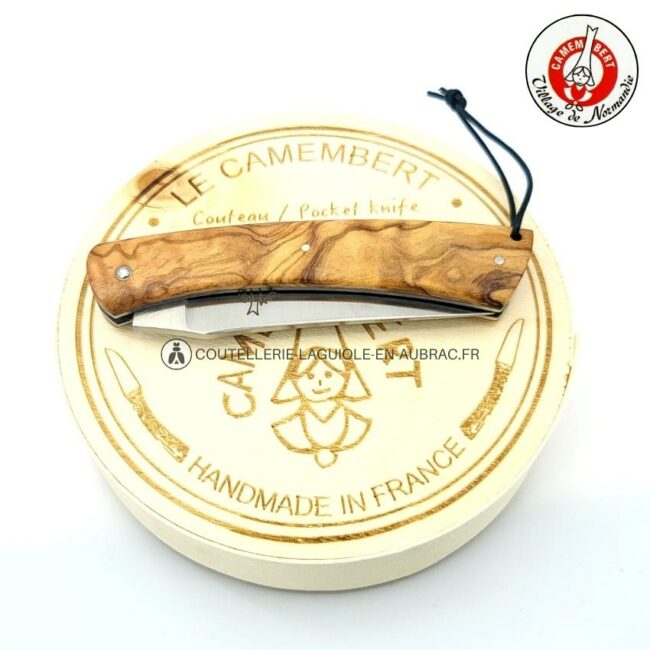 couteau camembert manche en olivier