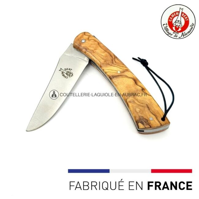 couteau camembert manche en olivier