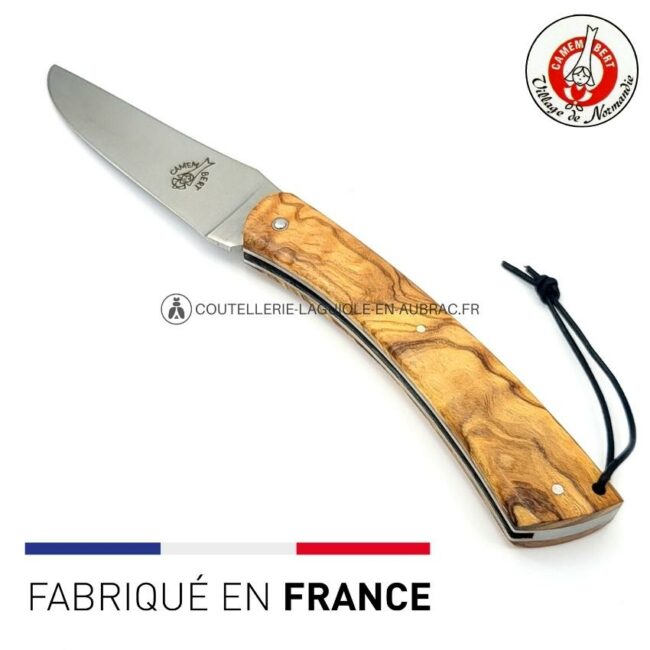 couteau camembert manche en olivier