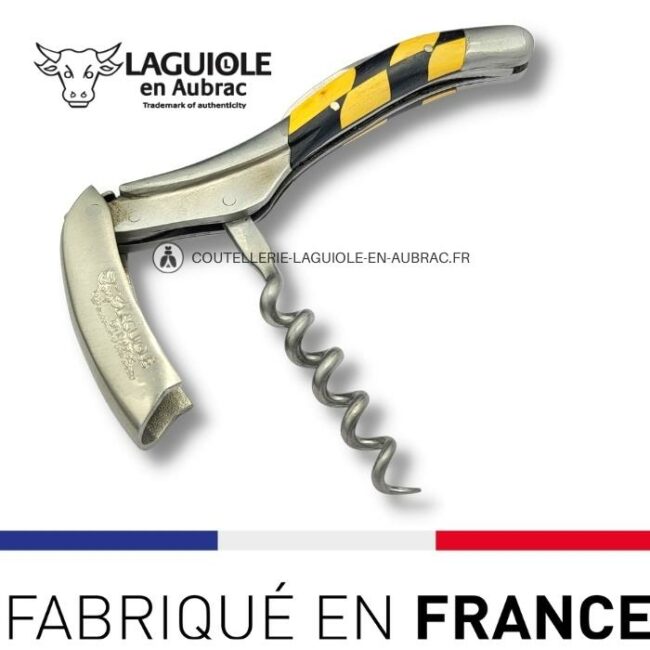 sommelier laguiole en aubrac damier buis/Ébène