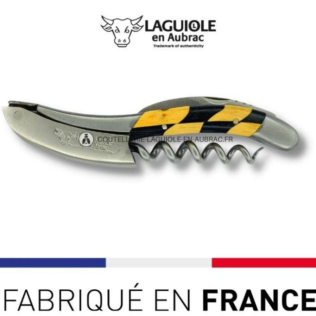 sommelier laguiole en aubrac damier buis/Ébène