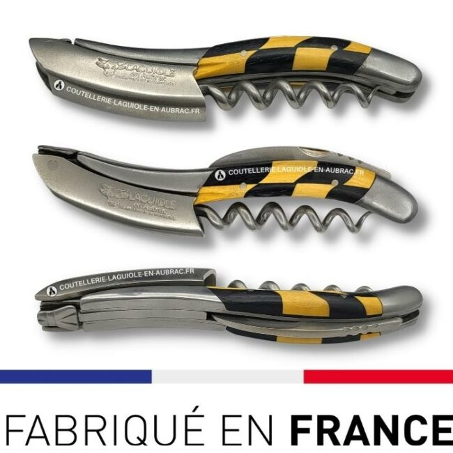 sommelier laguiole en aubrac damier buis/Ébène