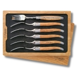 6 piece laguiole table forks olivewood