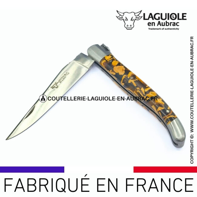 couteau laguiole manche en coquilles de noix recyclées