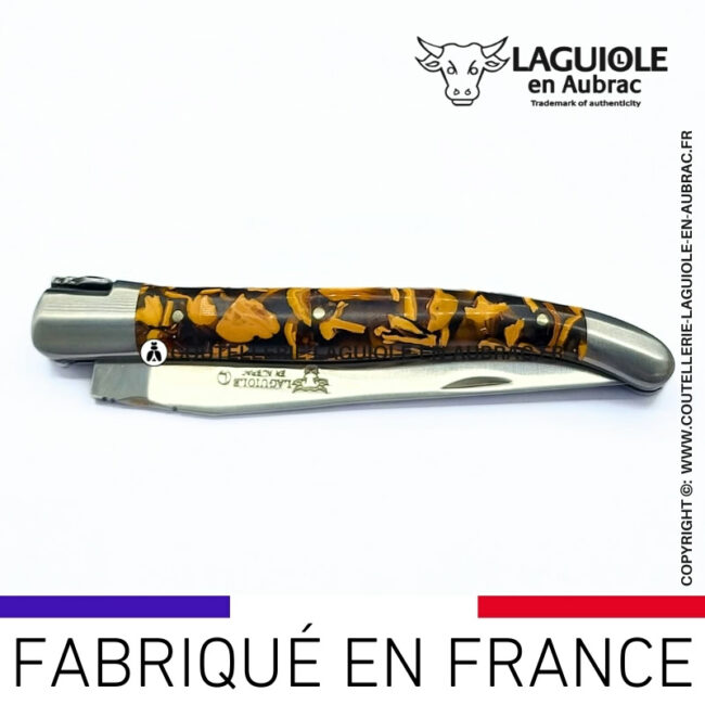 couteau laguiole manche en coquilles de noix recyclées