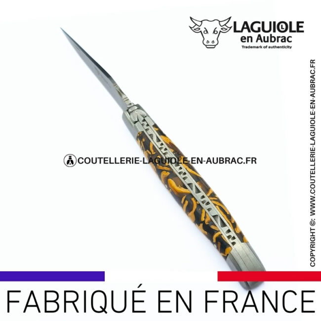 couteau laguiole manche en coquilles de noix recyclées