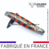 couteau laguiole marqueterie damier Ébène et red heart