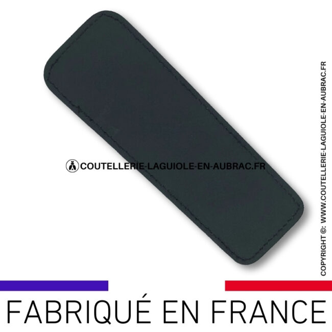 etui cuir noir lisse pour couteau pliant laguiole