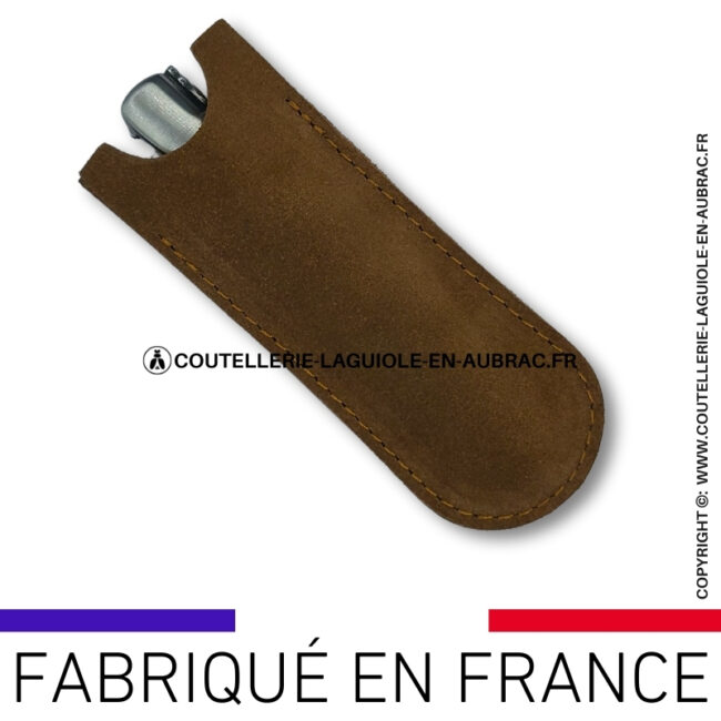 etui nubuck Échancré marron