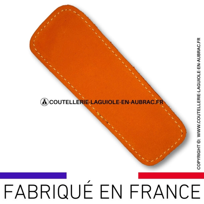 Étui nubuck orange pour couteau pliant laguiole