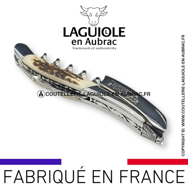 sommelier laguiole en aubrac abeille prestige – bois de cerf