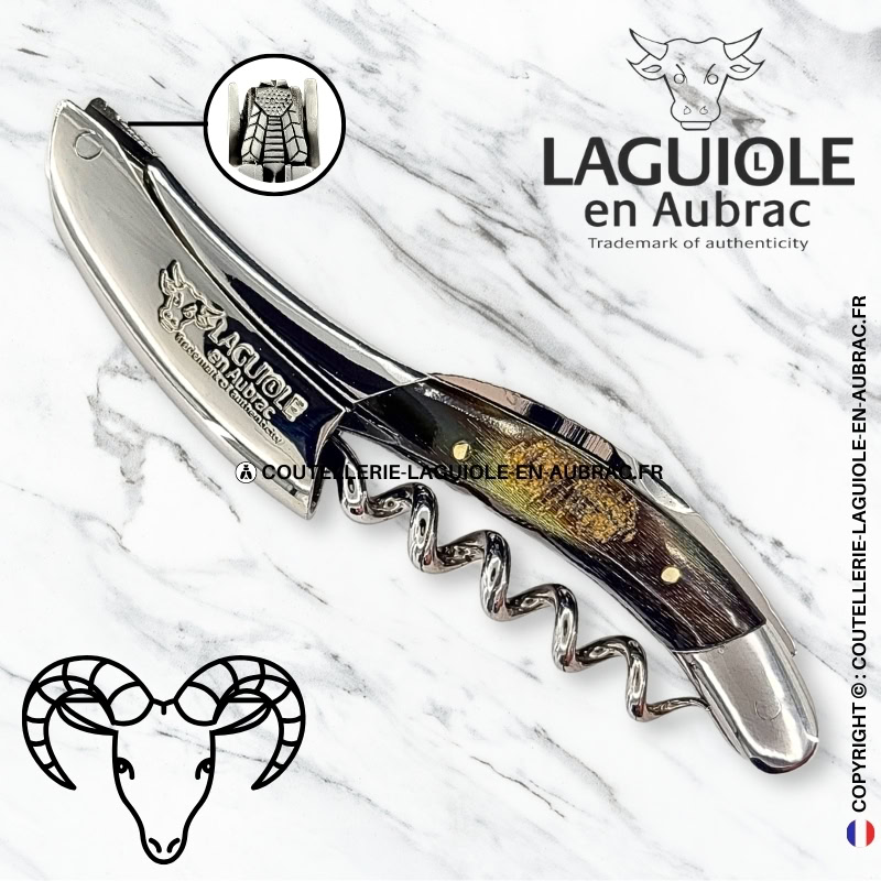 sommelier laguiole aubrac mouche prestige croûte de bélier