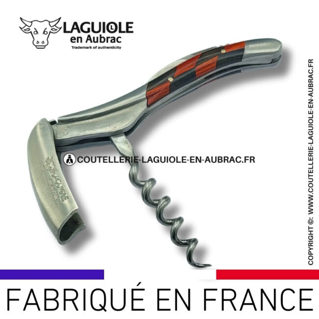 sommelier laguiole en aubrac damier red heart/Ébène