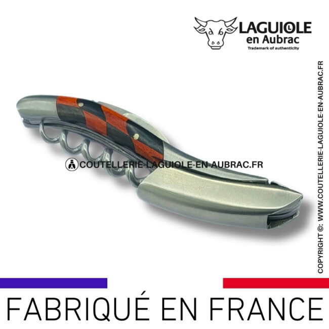 sommelier laguiole en aubrac damier red heart/Ébène