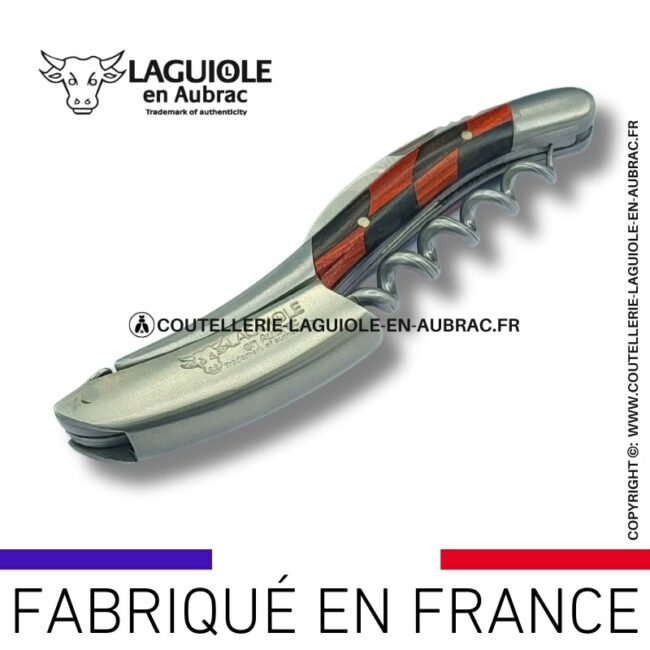 sommelier laguiole en aubrac damier red heart/Ébène
