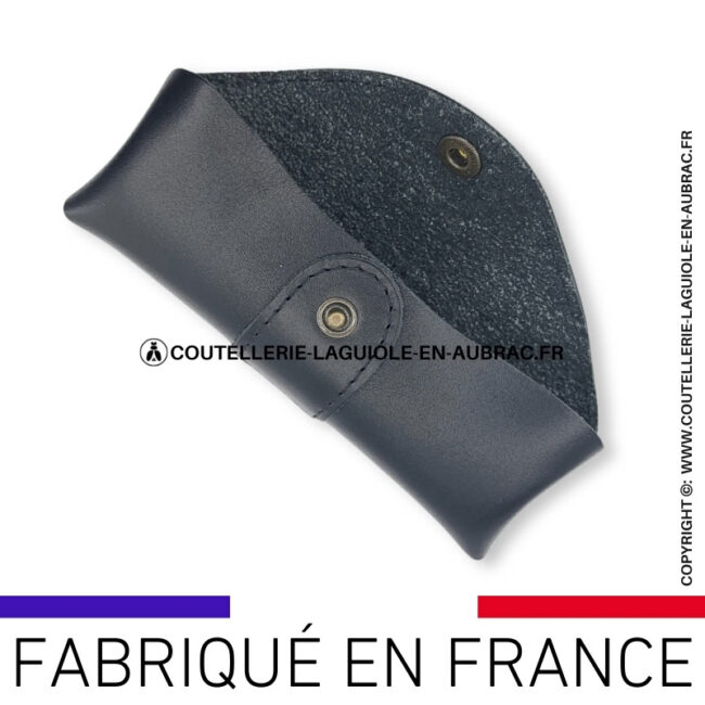 etui ceinture millésime horizontal en cuir noir