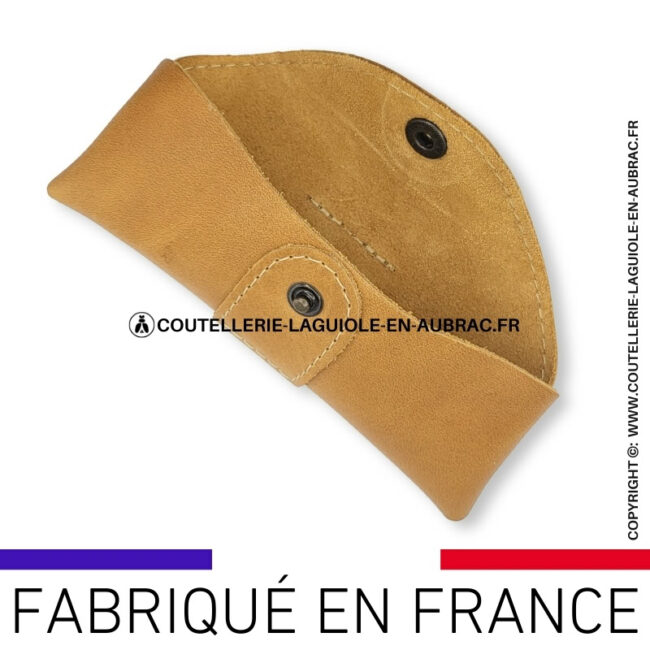 etui ceinture millésime horizontal en cuir marron