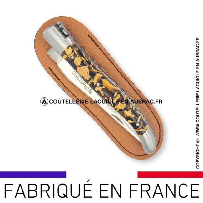 etui marron pour couteaux pliants