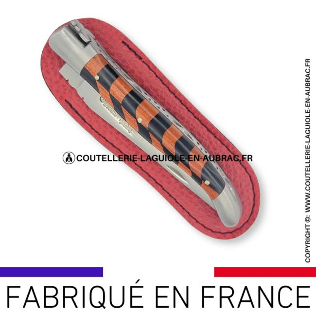etui rouge pour couteaux pliants