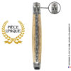 ailes d'ivoire : couteau laguiole en ivoire fossile de mammouth marron – abeille moderne – mitres gravées