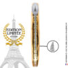 origine tour eiffel prestige n°14: couteau laguiole plein manche en ivoire fossile de mammouth – lame damas