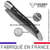 couteau laguiole doubles platines en corne de buffle– lame damas balbach inox