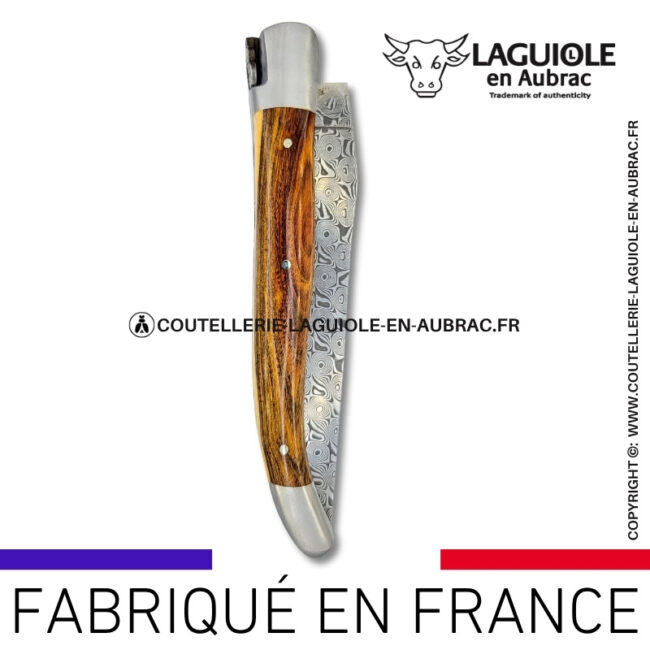 couteau laguiole doubles platines en pistachier – lame damas balbach inox