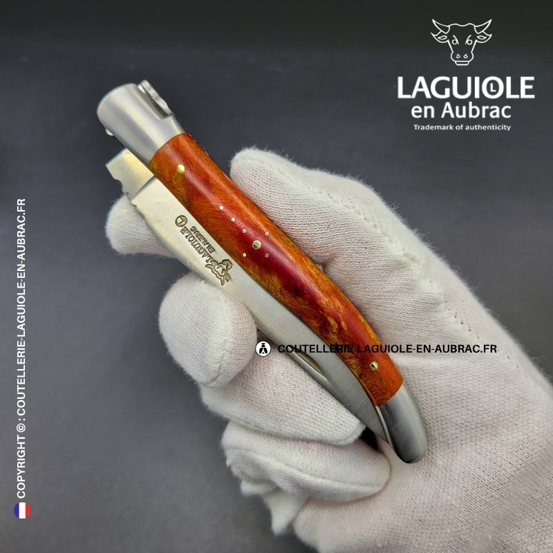 couteau laguiole manche en cheesewood corail
