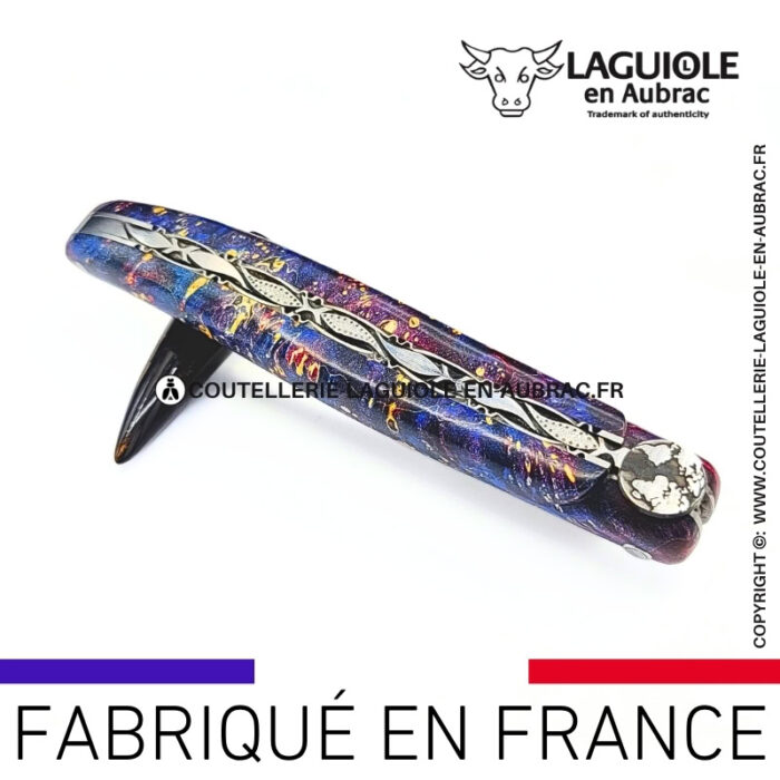 couteau laguiole "la terre" collection cosmos en loupe de sureau