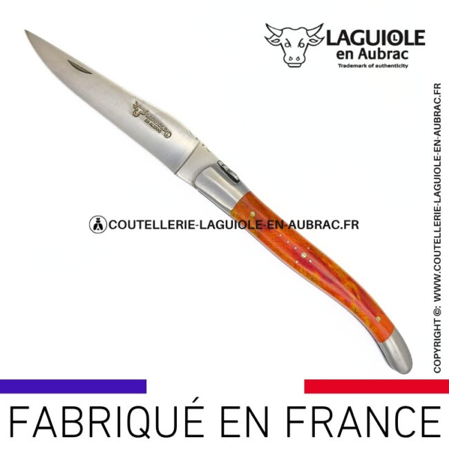 couteau laguiole manche en cheesewood corail