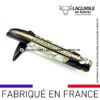 couteau laguiole nox pretiosa – Ébène & howlite – platines laiton