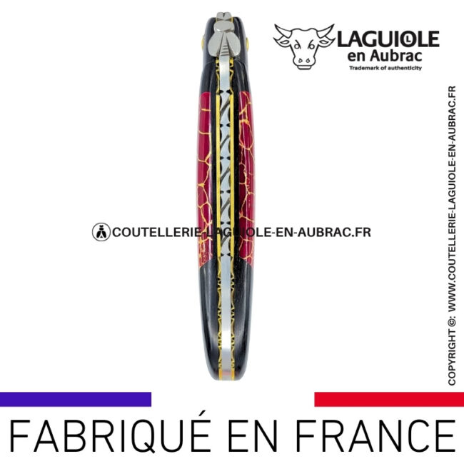 couteau laguiole nox pretiosa – Ébène & jaspe – platines laiton