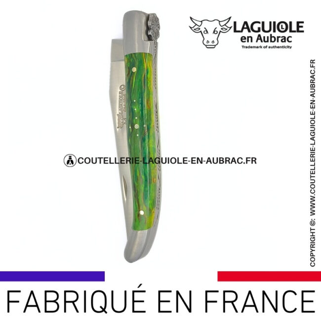 couteau laguiole papillon – manche en bouleau vert