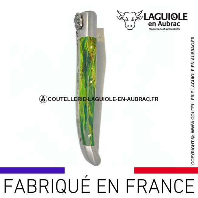 couteau laguiole papillon – manche en bouleau vert
