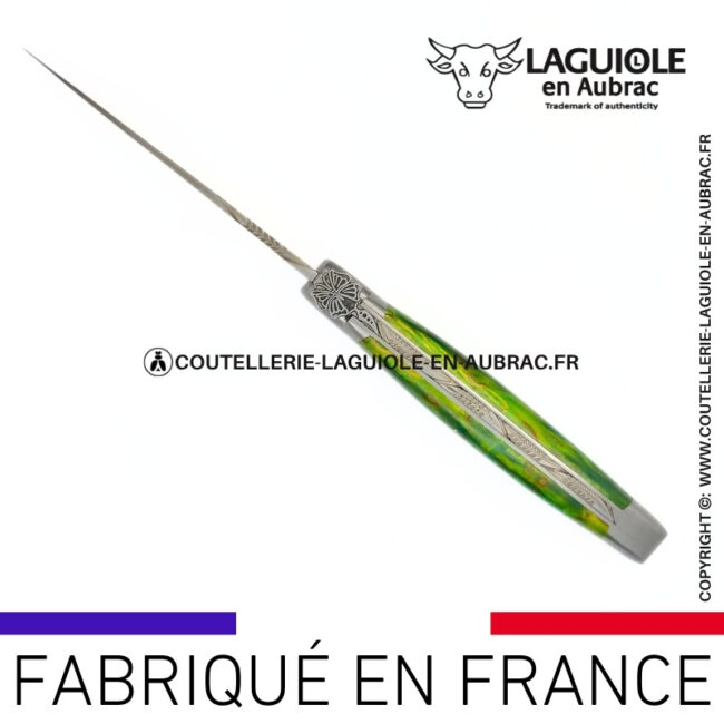 couteau laguiole papillon – manche en bouleau vert